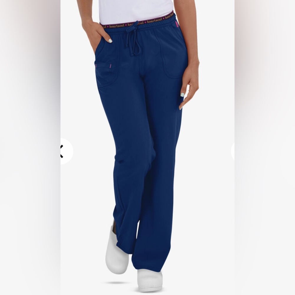 Heartsoul navy women’s scrub pants with drawstring